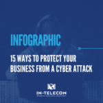 Image of a hacker with text that says Infographic - 15 ways to protect your business from a cyber attack.